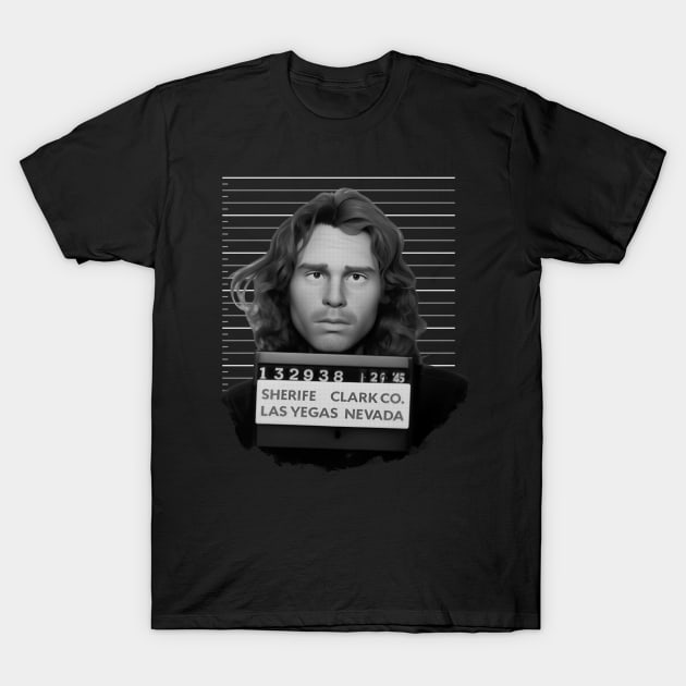 Jim Morrison mugshot cartoon T-Shirt by BAJAJU